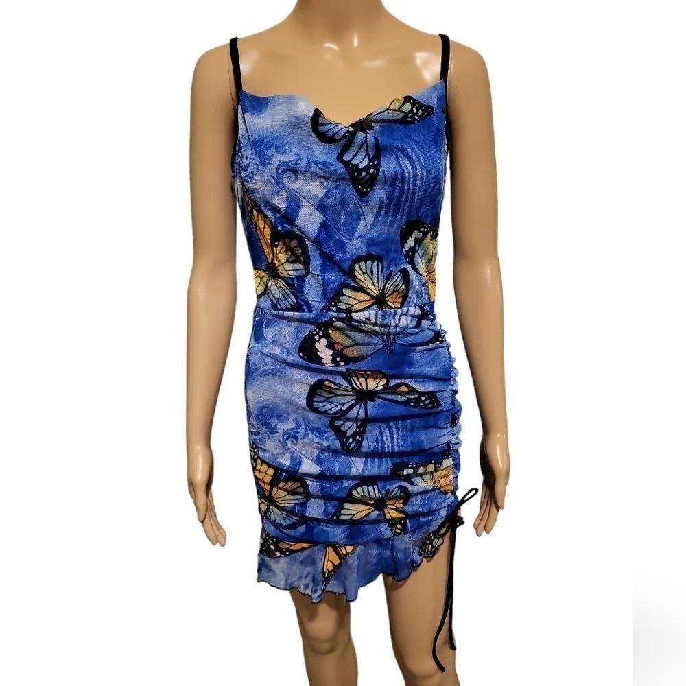 NWOT KTOO Sky Butterfly Mini Dress (Size L)